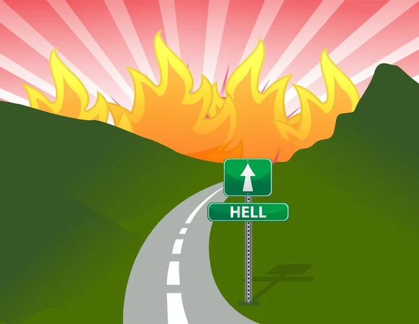 Estrada para o inferno conceito ilustração design — Fotografia de Stock