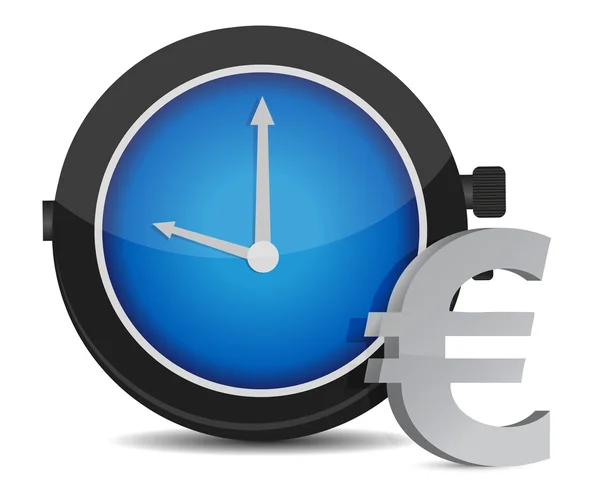 Tijd is geld euro concept illustratie op wit — Stockfoto
