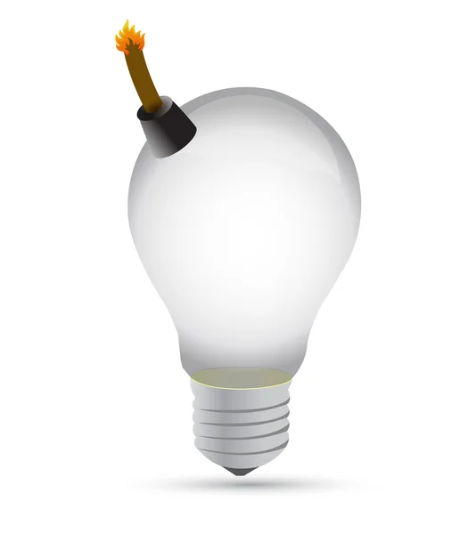 Explosive idea lightbulb concept illustration design — Stock Photo, Image