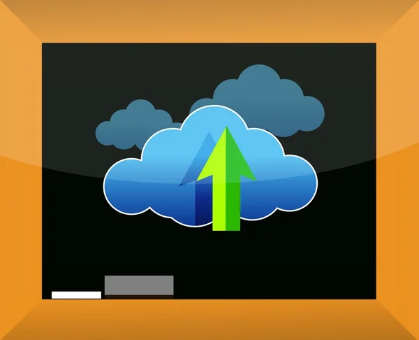 Cloud computing concept op een schoolbord illustratie — Stockfoto