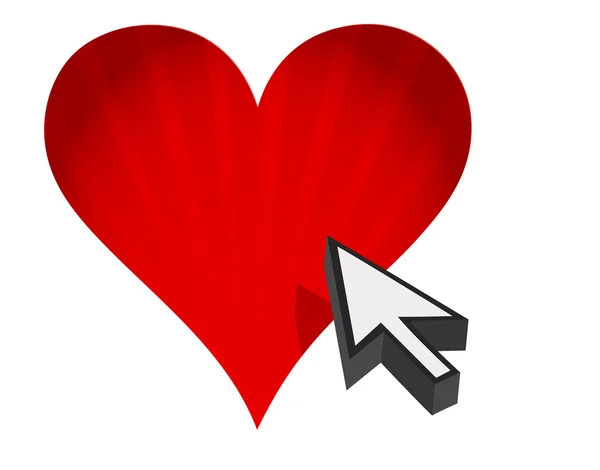 Srdce a šípy - internet Seznamka koncept — Stock fotografie