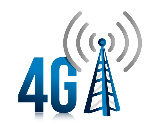 4G speed tower connection illustration design over white — Stock Photo, Image