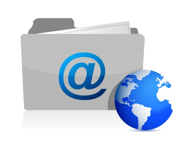 Email folder and communication World illustration design — Stock Photo, Image