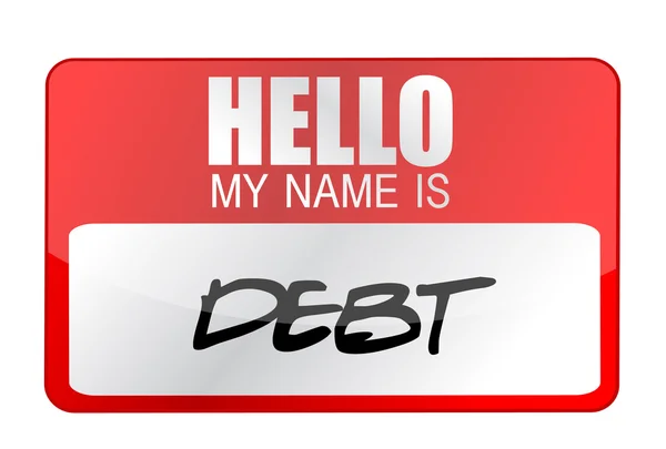 My name is DEBT name tag imaging design — стоковое фото