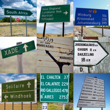 Travel signs clipart