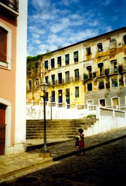 Street of salvator de bahia clipart