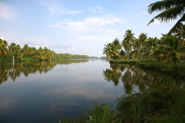Canales en las aguas traseras en Kerala — Foto de Stock