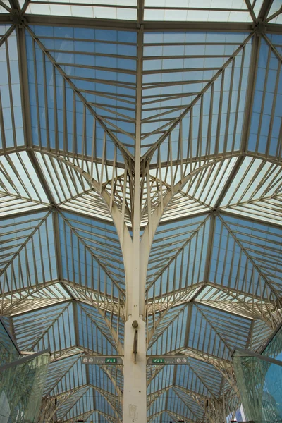 Вокзал Ориенте с деталями поезда — стоковое фото