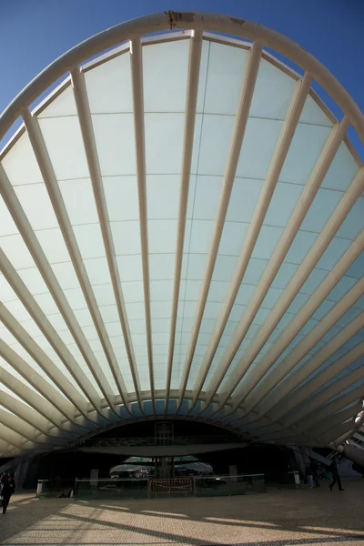 Вокзал Ориенте с деталями поезда — стоковое фото