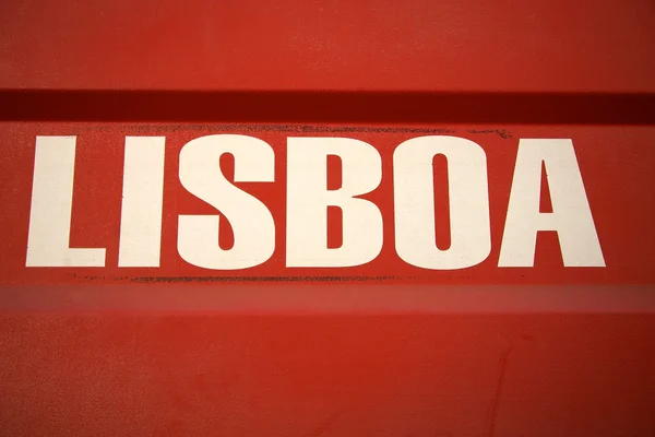 Lizbona znak w Portugalii — Zdjęcie stockowe
