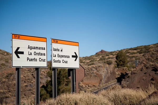 Sign Road in tenerife — Stock Photo, Image