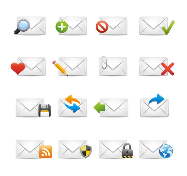 E-mail Icons - Set 1 of 3 // Soft Series — Stock Vector