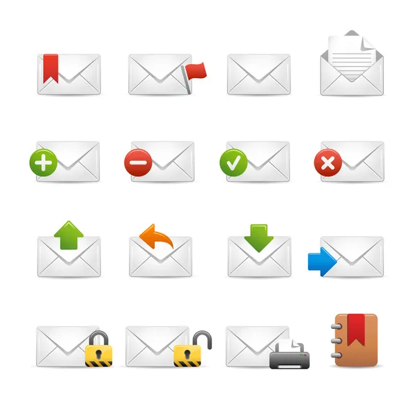 E-mail Icons - Set 2 of 3 // Soft Series — Stock Vector