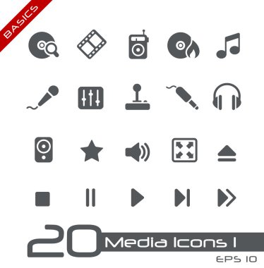 Media Icons // Basics clipart