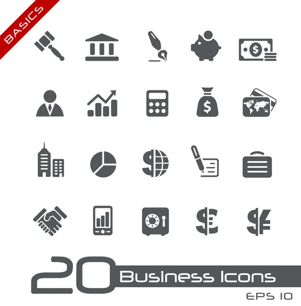Business & finance iconen // basics — Stockvector