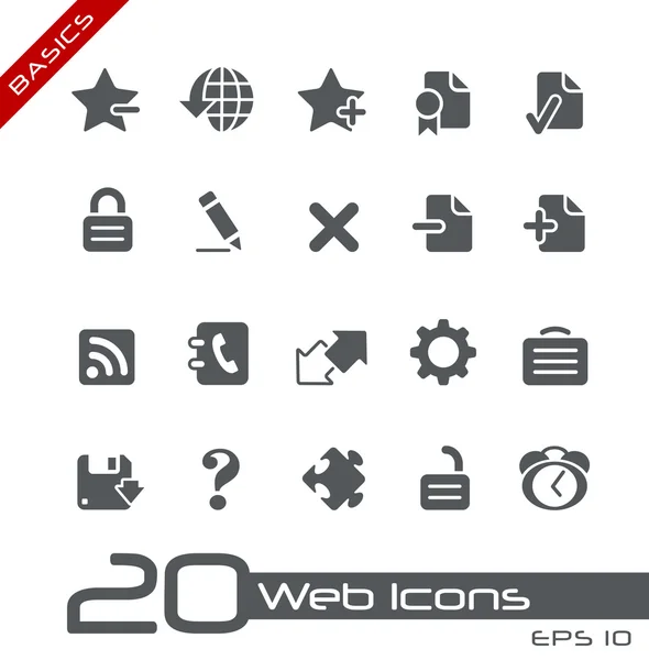 Icone Web / / Nozioni di base — Vettoriale Stock