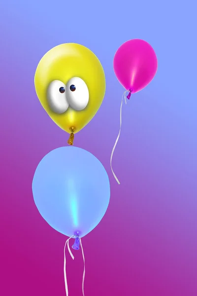 Komiks uroczysty balon nadmuchiwany — Zdjęcie stockowe