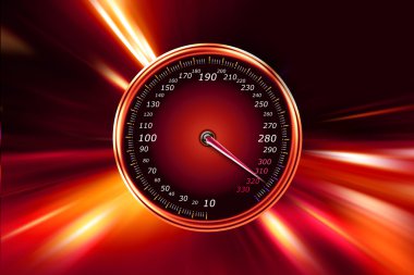 Speedometer on night road clipart