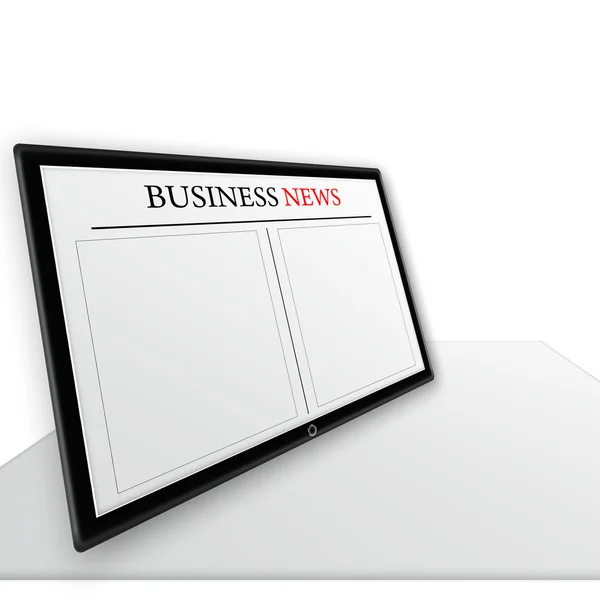 Obchodní novinky, tablet PC — Stock fotografie