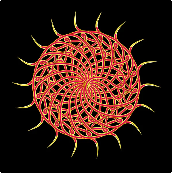 Абстрактное красное колесо от вихрей света — стоковый вектор