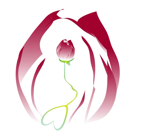 Fleur romantique rose ornement — Image vectorielle