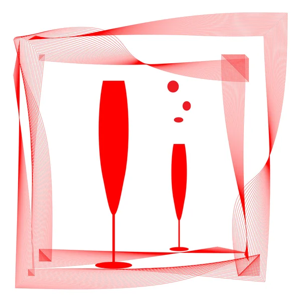 抽象酒杯和红线 — 图库矢量图片