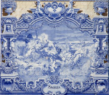 Mavi çinileri, azulejos, lisbon, Portekiz