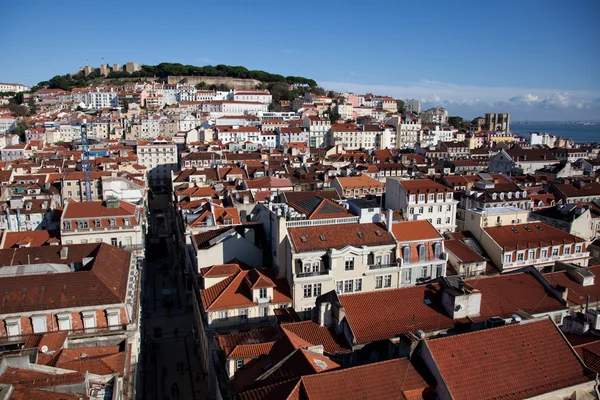 Panorama vista uccelli del centro di Lisbona — Foto Stock