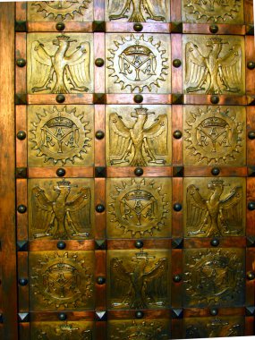 Fragment of decorative door as a backdrop, Czestochowa monastery clipart