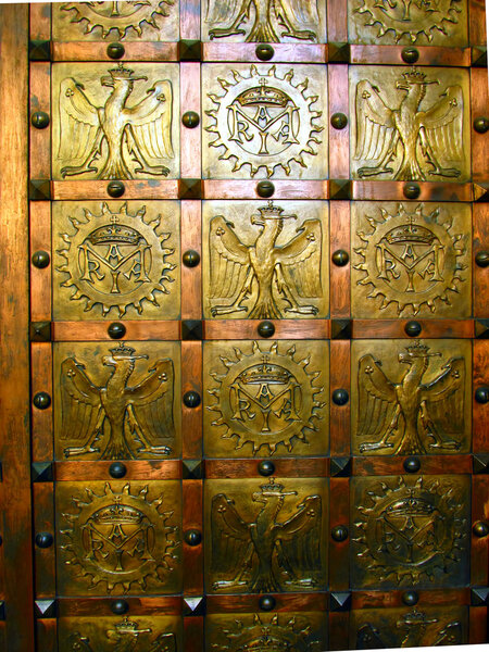 Fragment of decorative door as a backdrop, Czestochowa monastery
