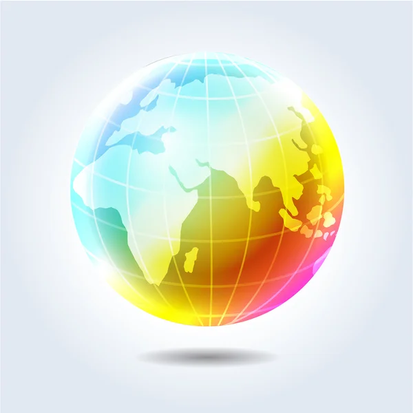 Föld bolygó szivárvány ikonra — Stock Vector