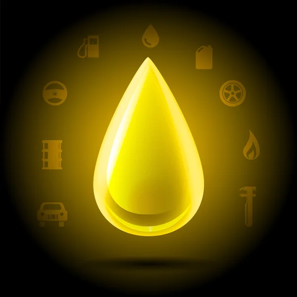 Ícone de queda de máquinas de óleo dourado —  Vetores de Stock