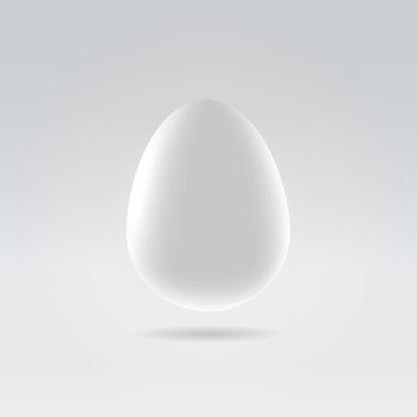 Pure white egg hanging in space clipart