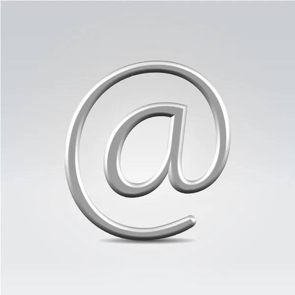 Plata brillante símbolo de correo electrónico metálico — Archivo Imágenes Vectoriales