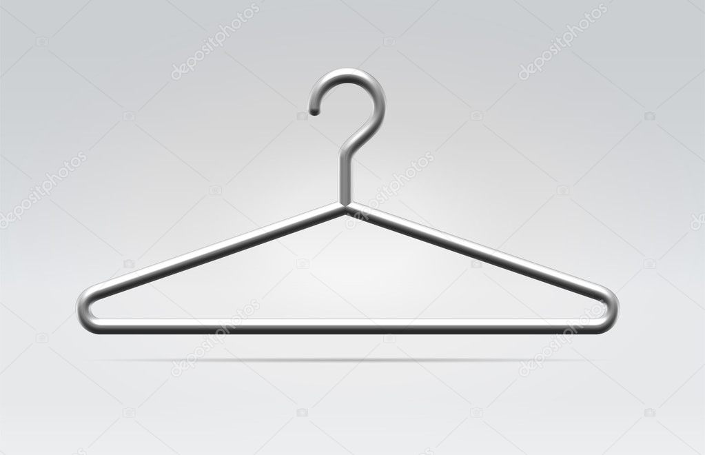 Metallic polished realistic fashion clothes hanger icon