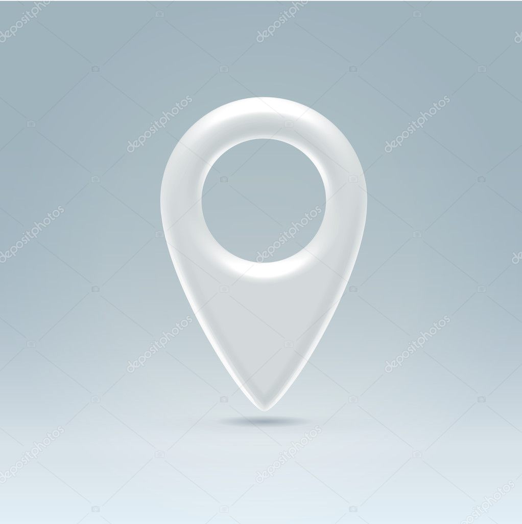 Navigation point glossy plastic symbol