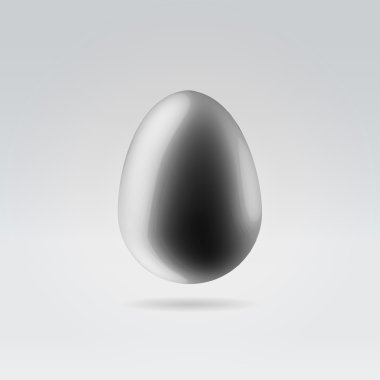 saf siyah parlak plastik yumurta uzayda asılı