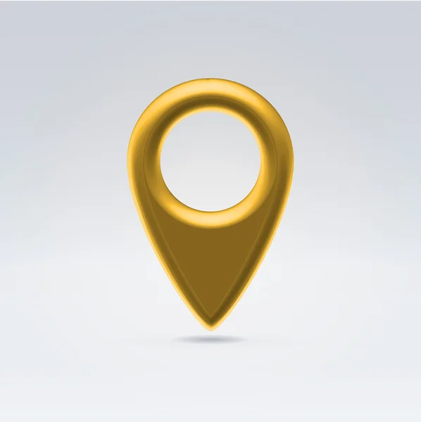 Золотой символ точки навигации — стоковый вектор