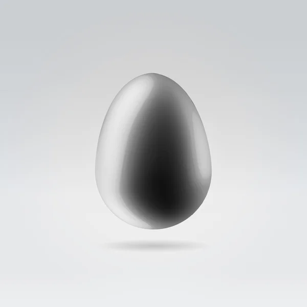 순수한 검은 광택 플라스틱 계란 공간에 매달려 — 스톡 벡터
