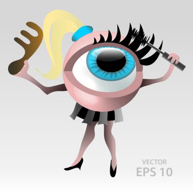 Female eyeball mascotte clipart