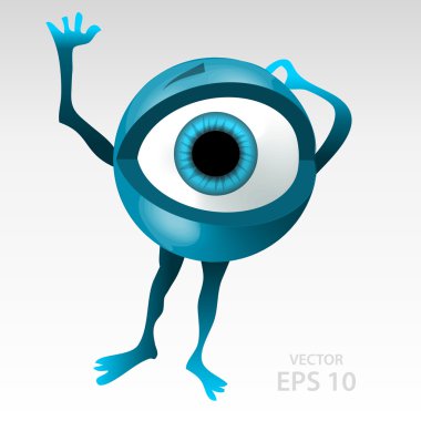 Frightened eyes mascotte clipart