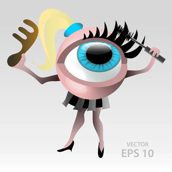 Mascote de globo ocular feminino — Vetor de Stock
