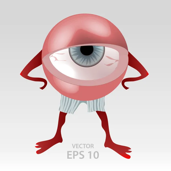 Menselijk moe oog mascotte — Stockvector