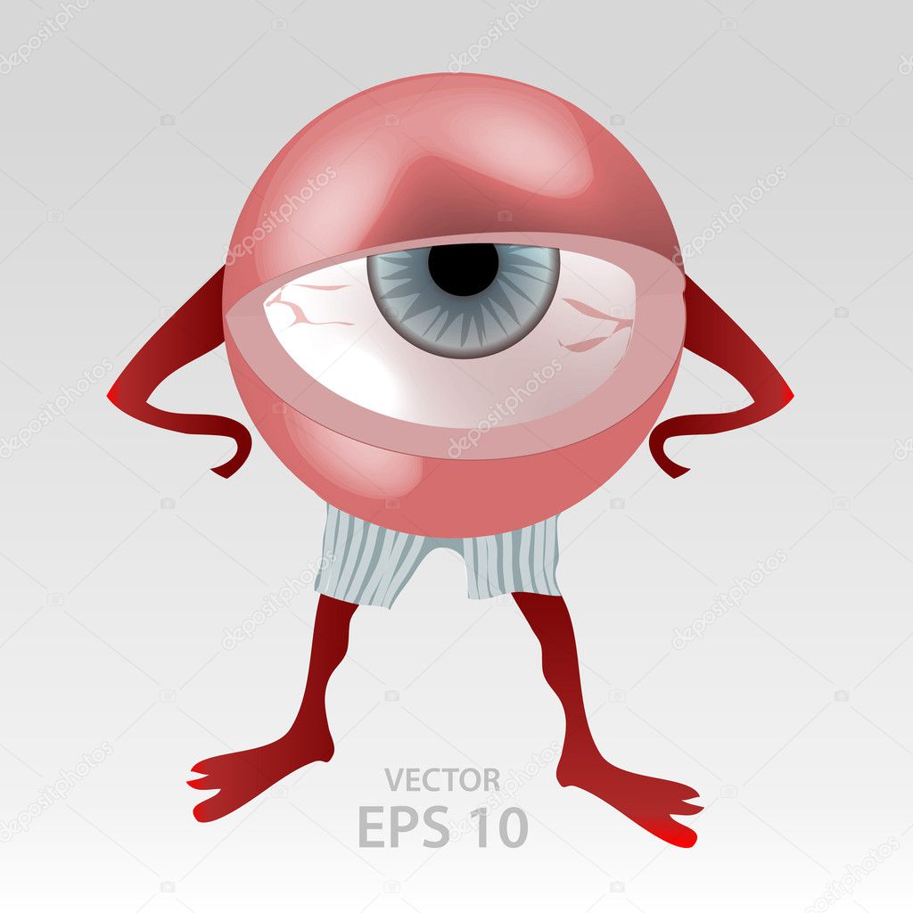 Human tired eye mascot