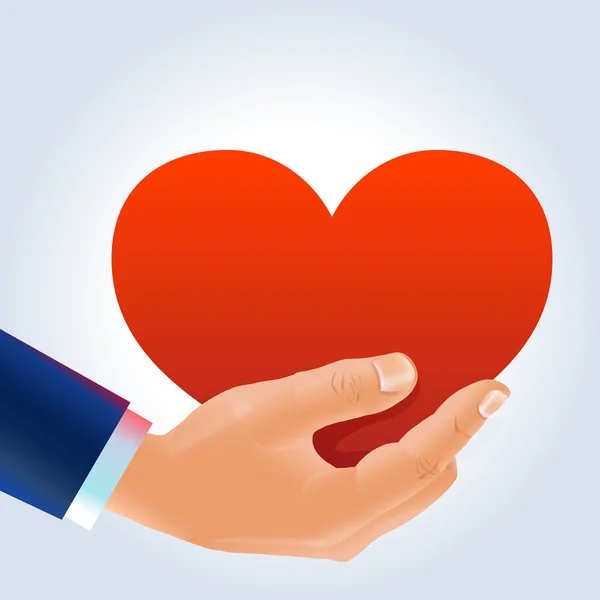 Ανδρικού χεριού και καρδιά πρόταση — Διανυσματικό Αρχείο