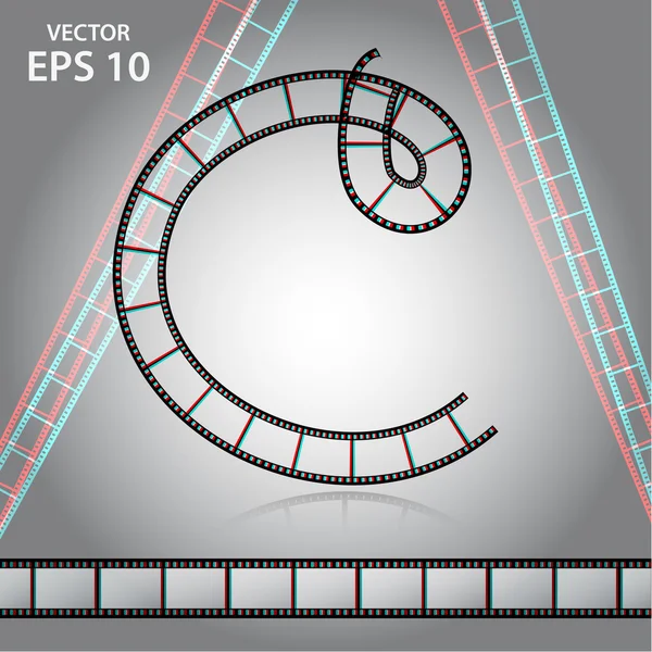 Кинолента буква С — стоковый вектор