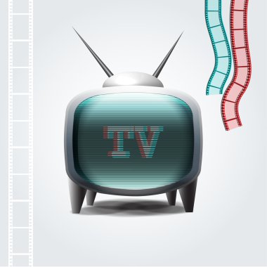 Retro tv set clipart