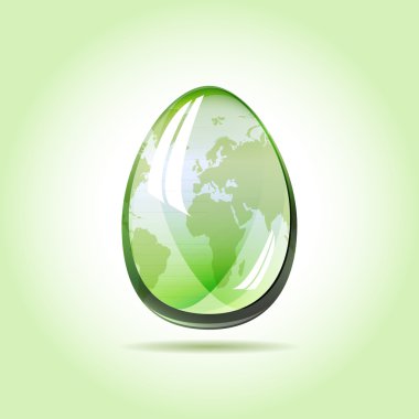 Glossy crystal earth egg concept clipart