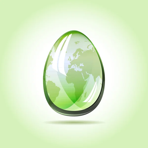 光沢のある水晶地球卵概念 — ストックベクタ