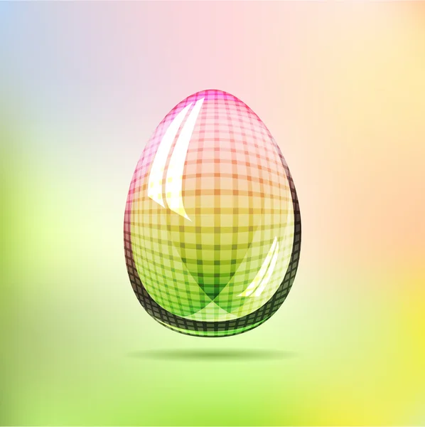 Glossy crystal checkered egg concept — Stock Vector